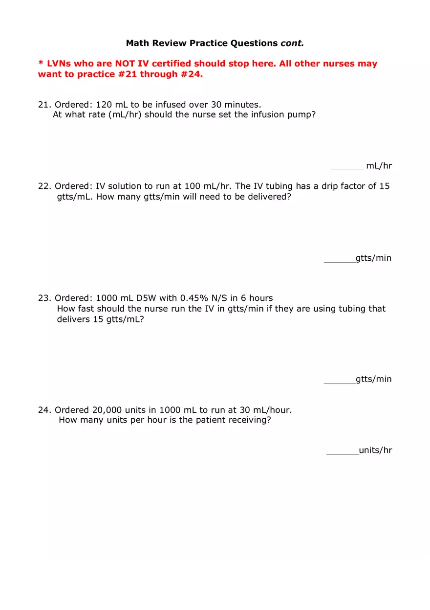Metric System Calculations For Nursing Part 2 - Page 1
