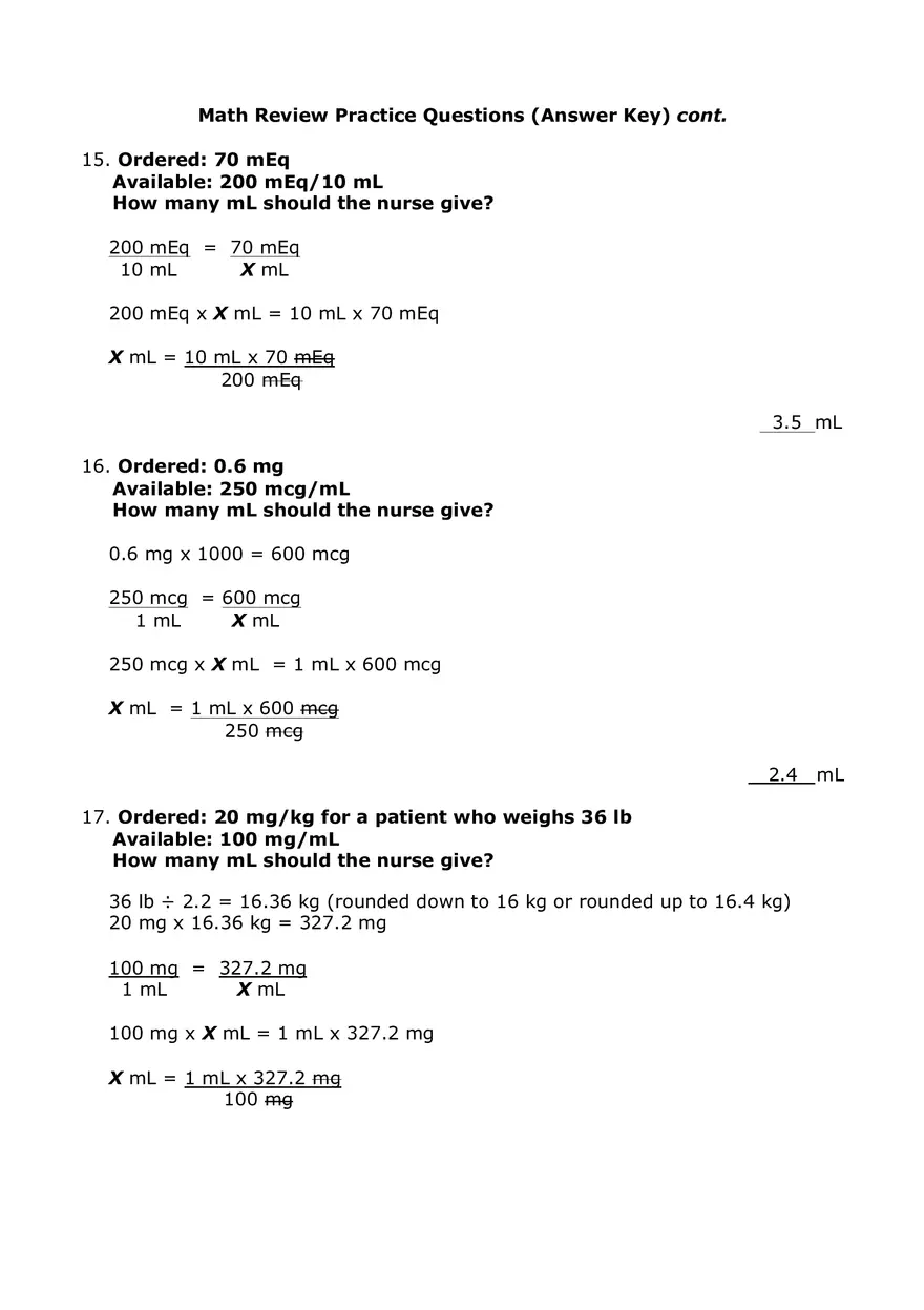 Metric System Calculations For Nursing Part 2 - Page 6