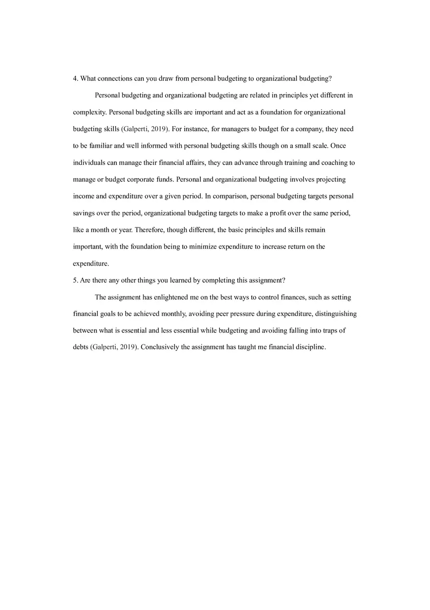 Budgeting Assignment for Answering Questions - Page 3