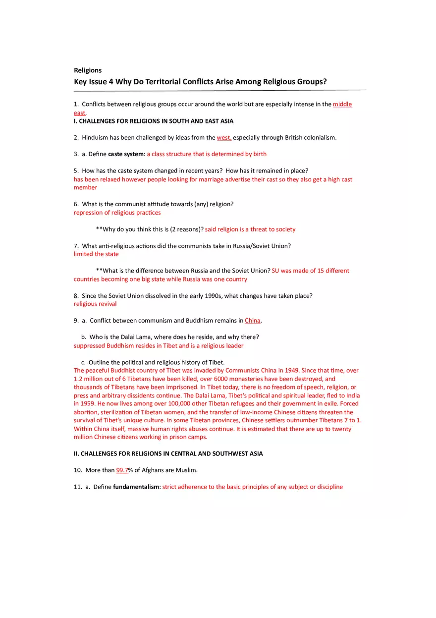 Why Do Territorial Conﬂicts Arise Among Religious Groups - Page 1