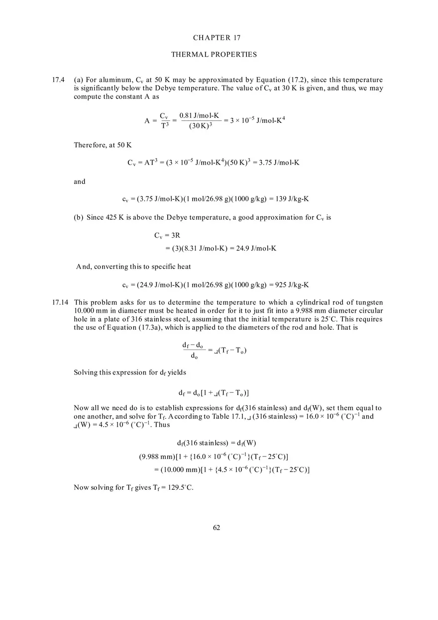 Fundamentals of Materials Science and Engineering Solutions Ch 17-20 - Page 1