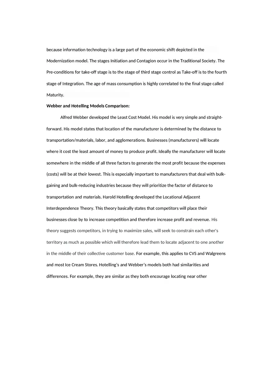 Models and Theories Comparison - Industry Economic Geography Unit Project - Page 3