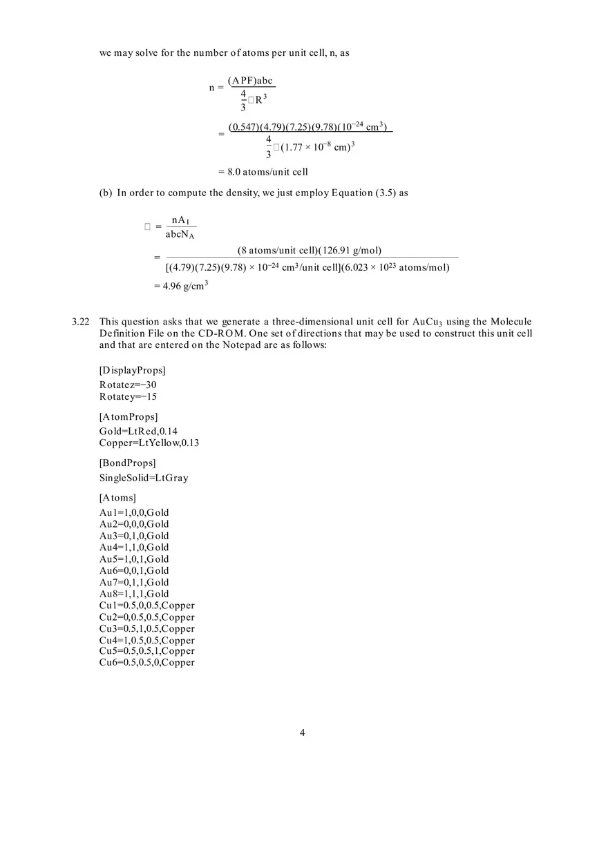 Fundamentals of Materials Science and Engineering Solutions Ch 2-3 - Page 4