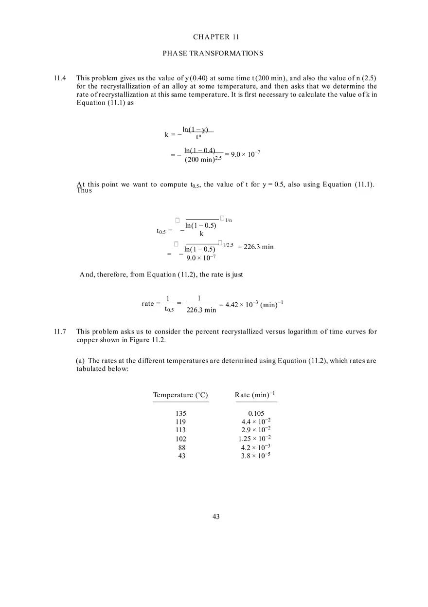 Fundamentals of Materials Science and Engineering Solutions Ch 11-12 - Page 1