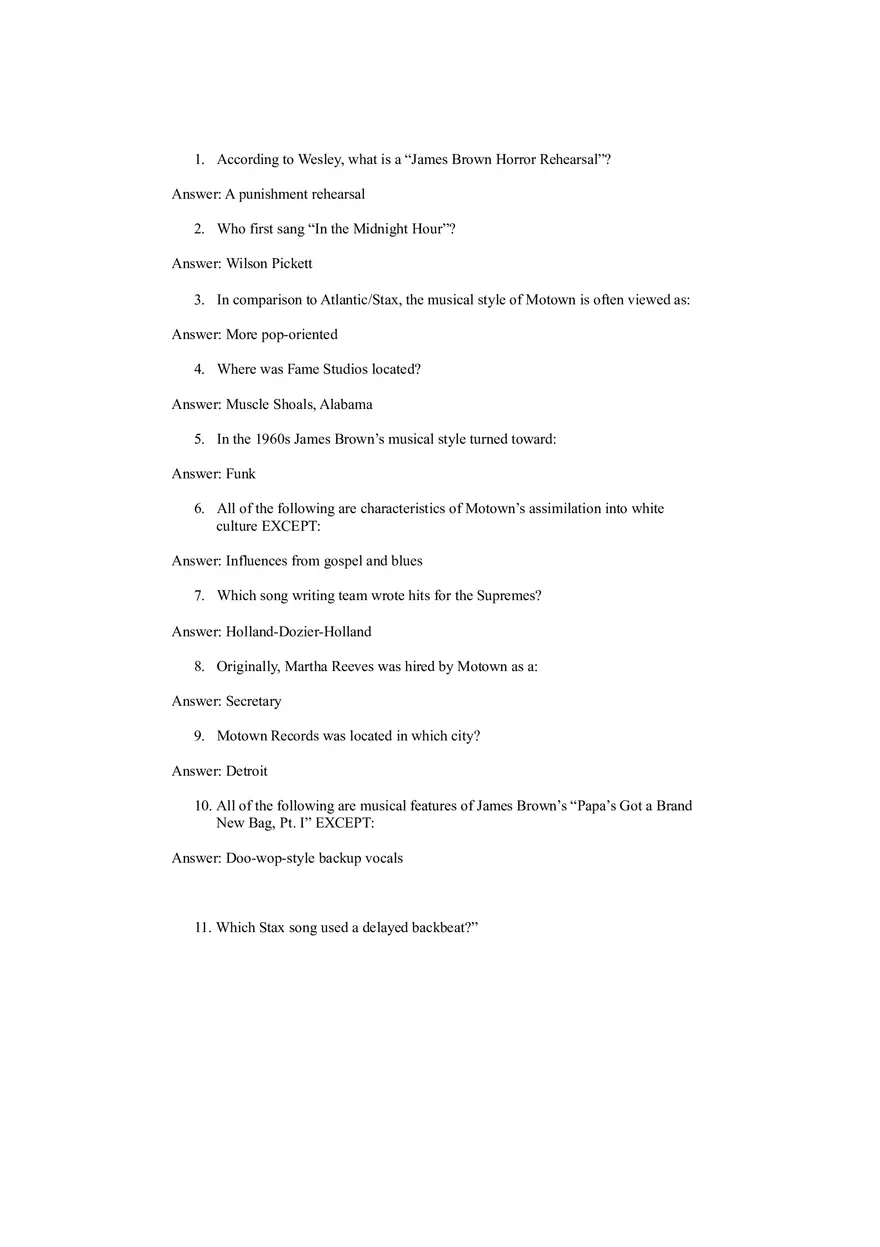 History of Rock Music Final Questions and Answers - Page 8
