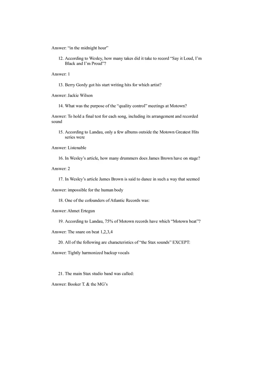 History of Rock Music Final Questions and Answers - Page 9