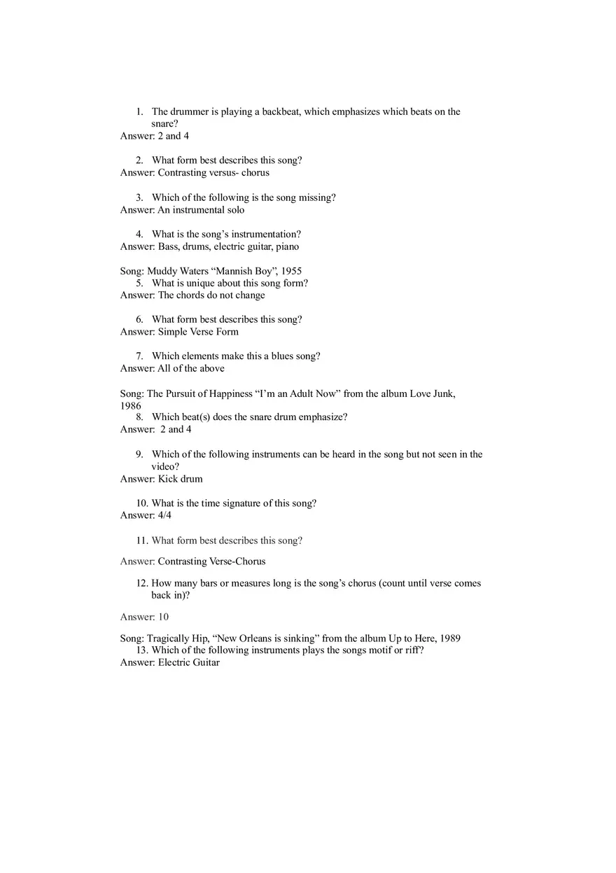 History of Rock Music Final Questions and Answers - Page 4