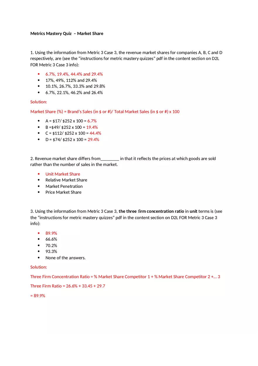 Metrics Mastery - Market Share - Page 1