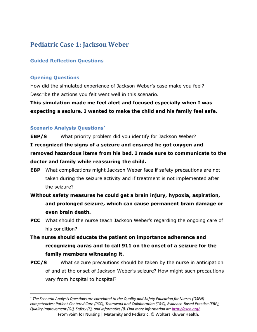 Pediatric Case 1: Jackson Weber - Page 1