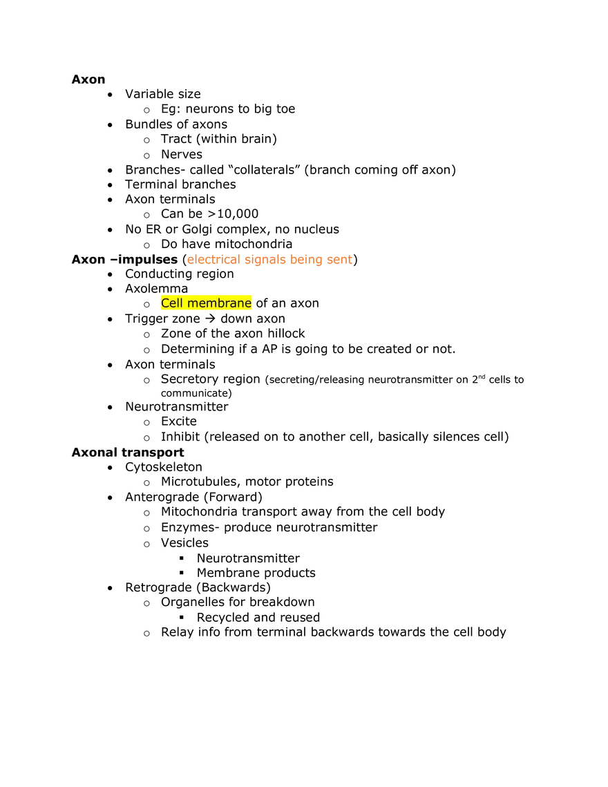 Axon Cheat Sheet - Page 1