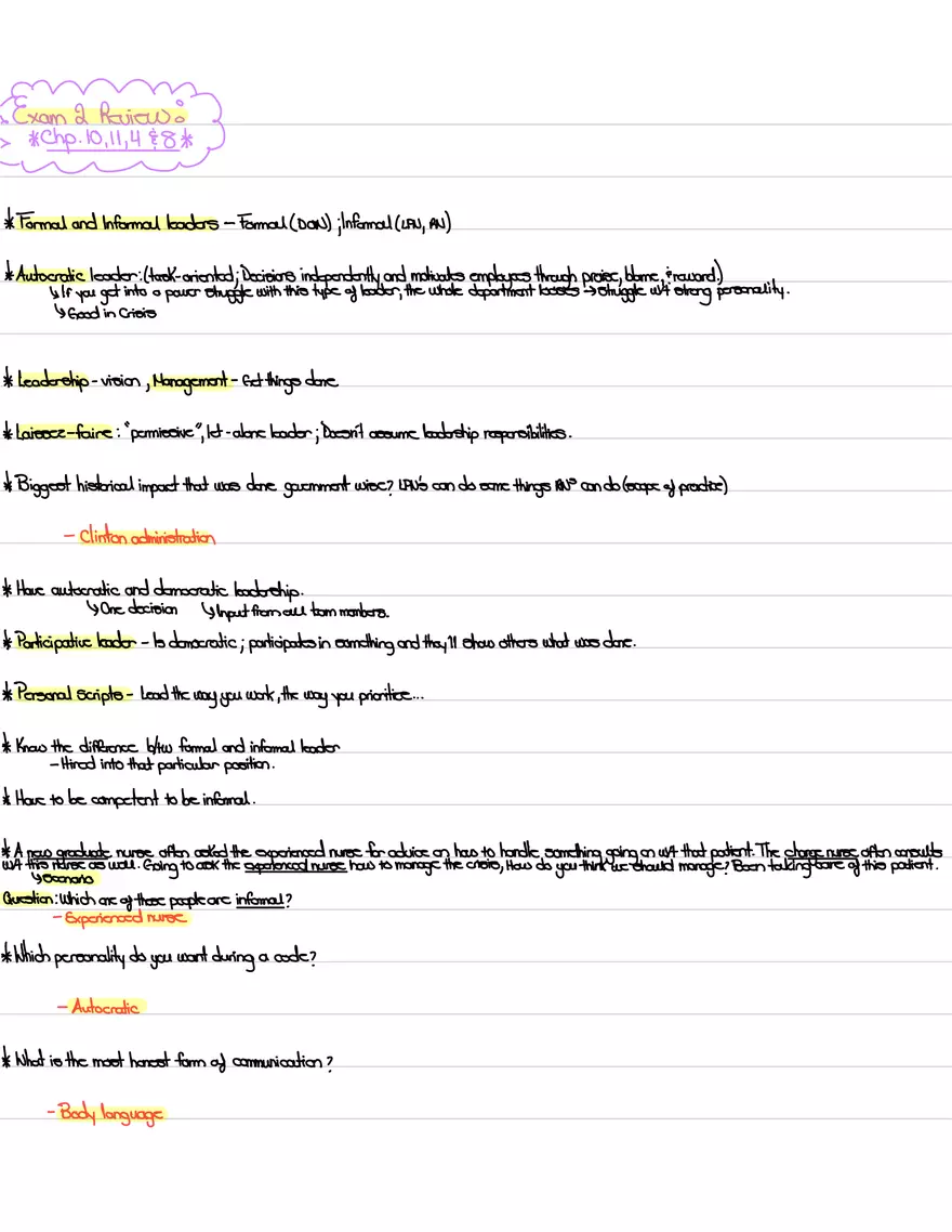 Exam 2 Review: Chapter 10-11 - Page 1