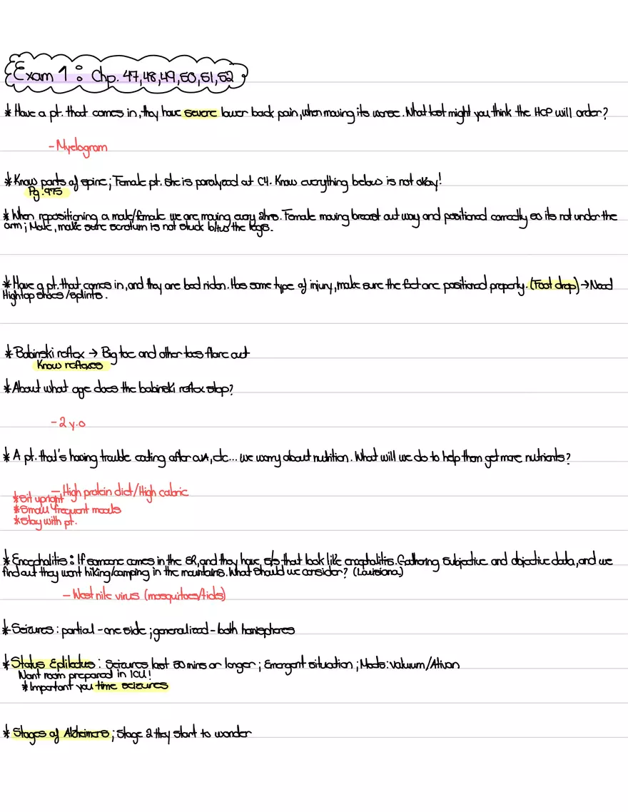 Exam 1 Review: Chapter 47-52 - Page 1