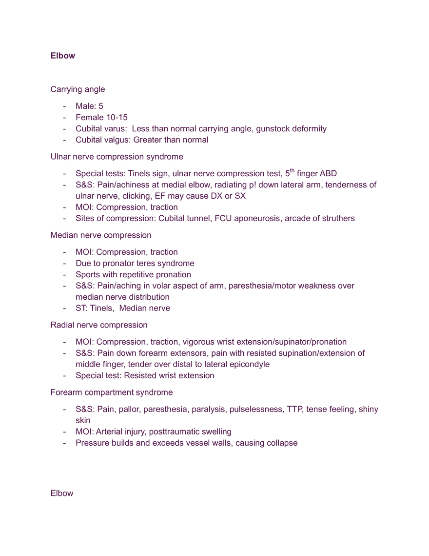 Elbow Lecture Note - Page 1