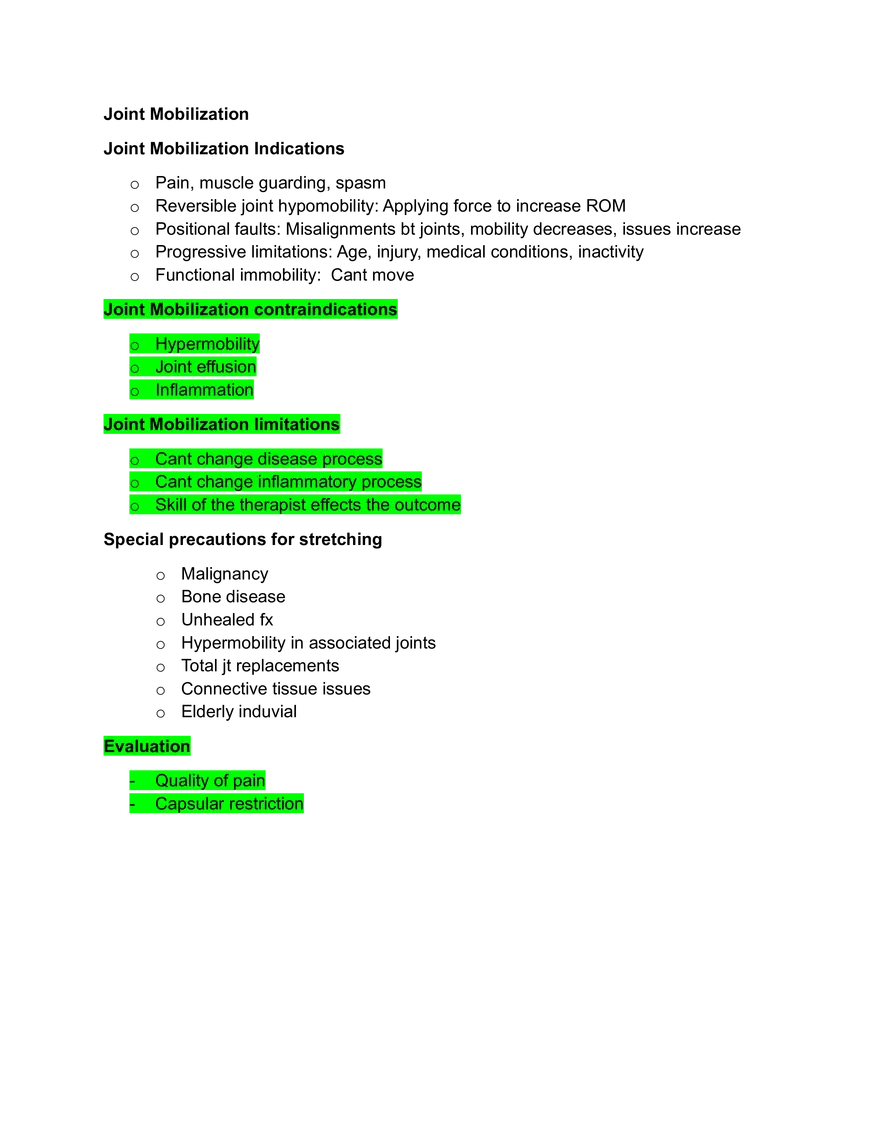 Joint Mobilization - Page 1