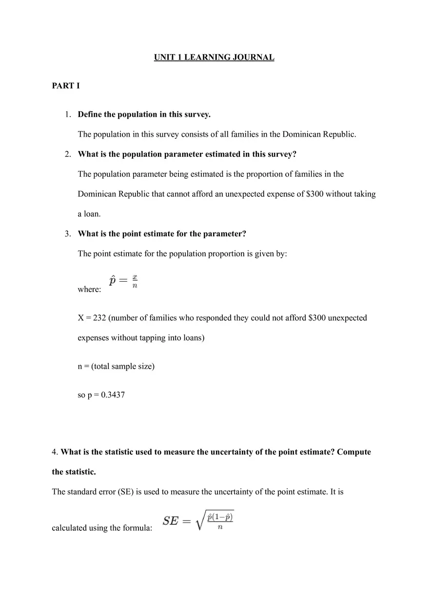 Unit 1: Estimating Population Proportions - Page 1