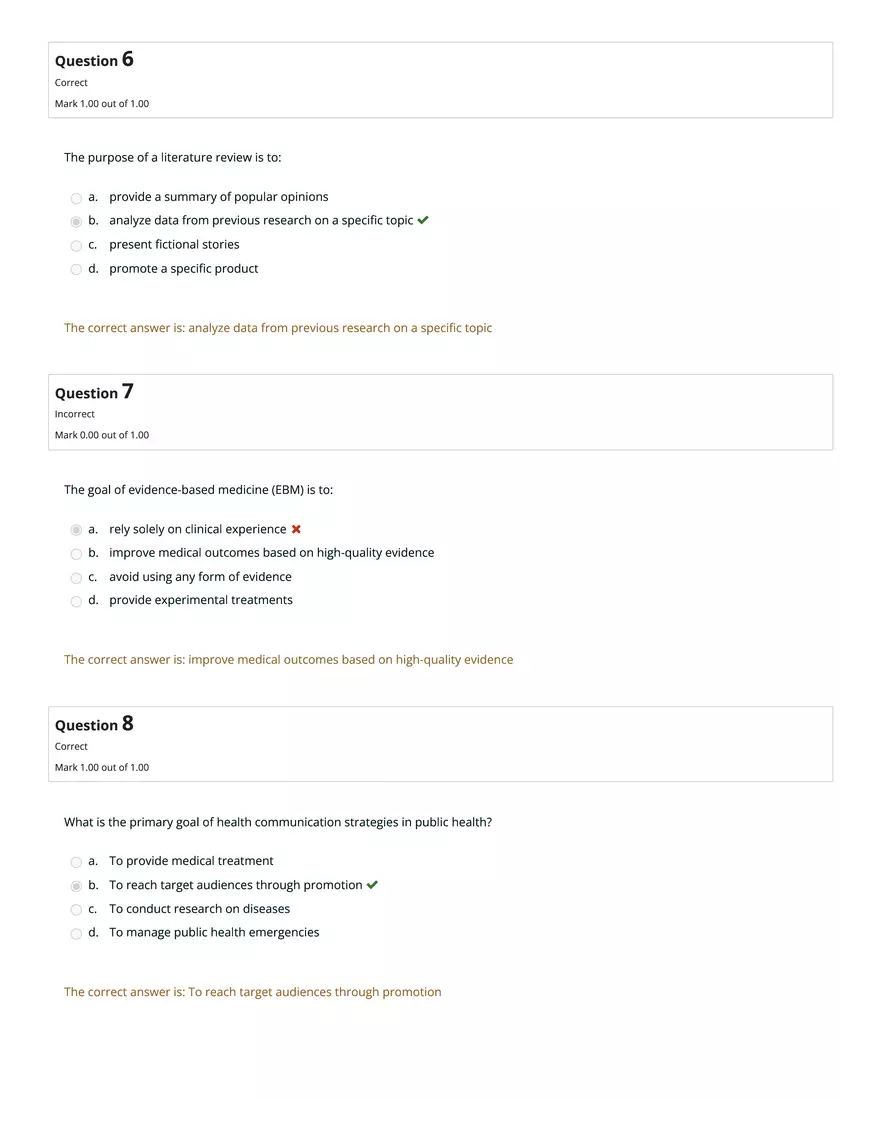 HS1101 Review Quiz: Attempt Review - Page 7