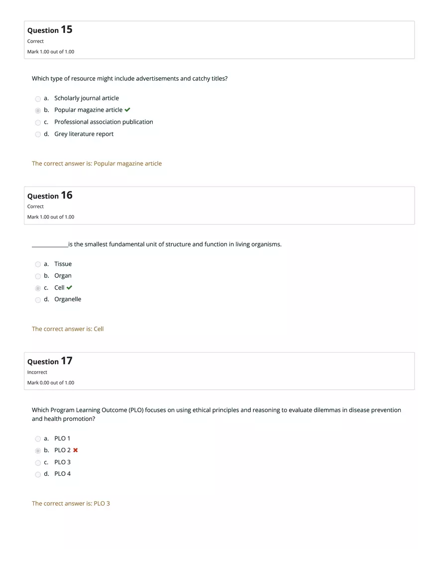 HS1101 Review Quiz: Attempt Review - Page 10