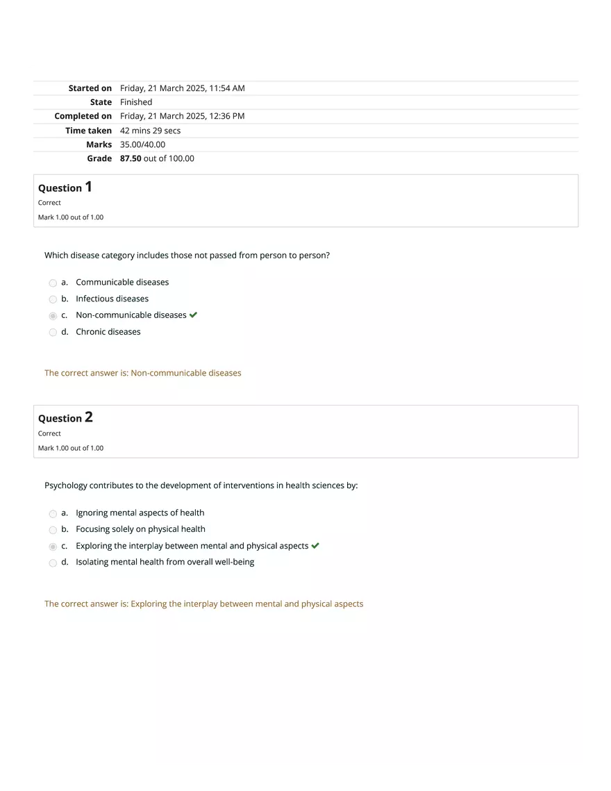HS1101 Review Quiz: Attempt Review - Page 1