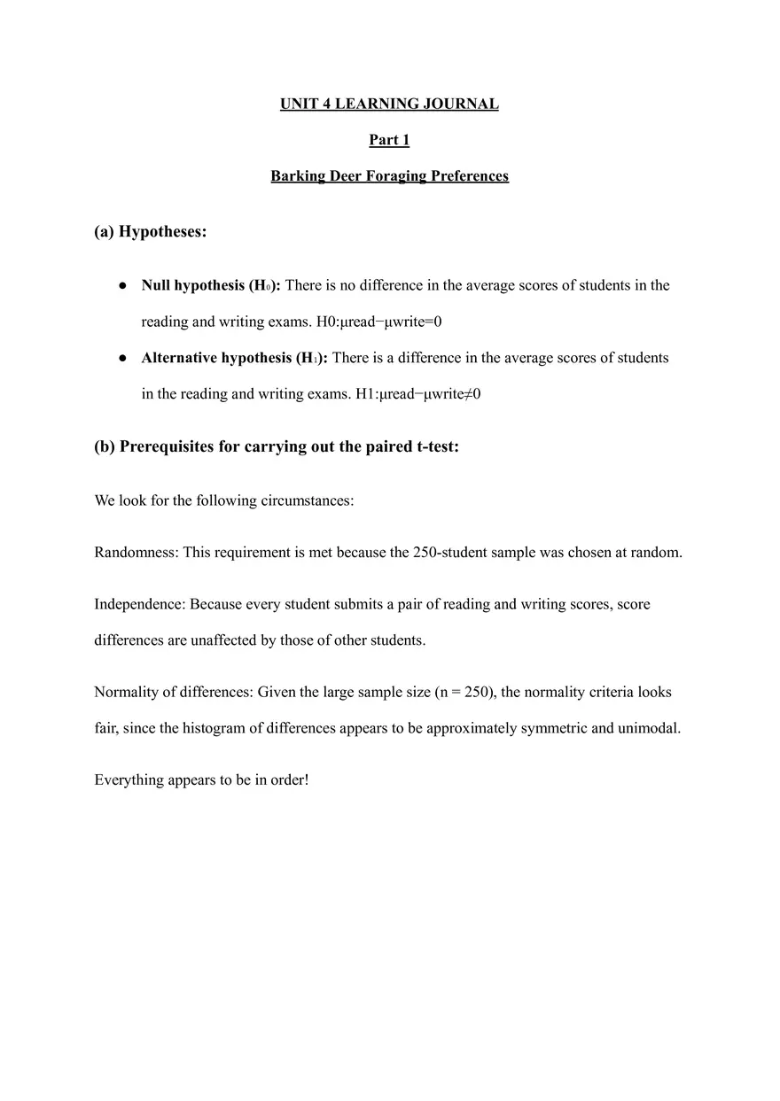 Unit 4: Barking Deer Foraging Preferences - Page 1
