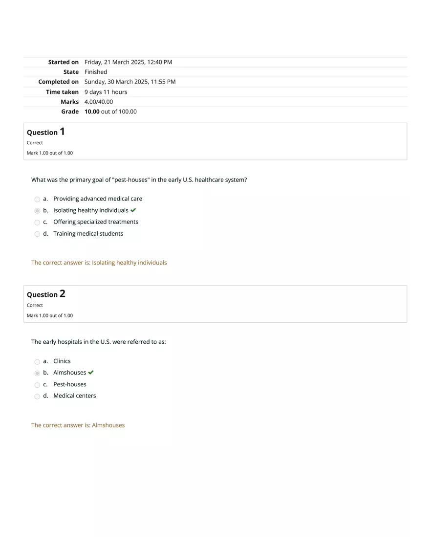 HS1101 Review Quiz: Attempt Review #2 - Page 1