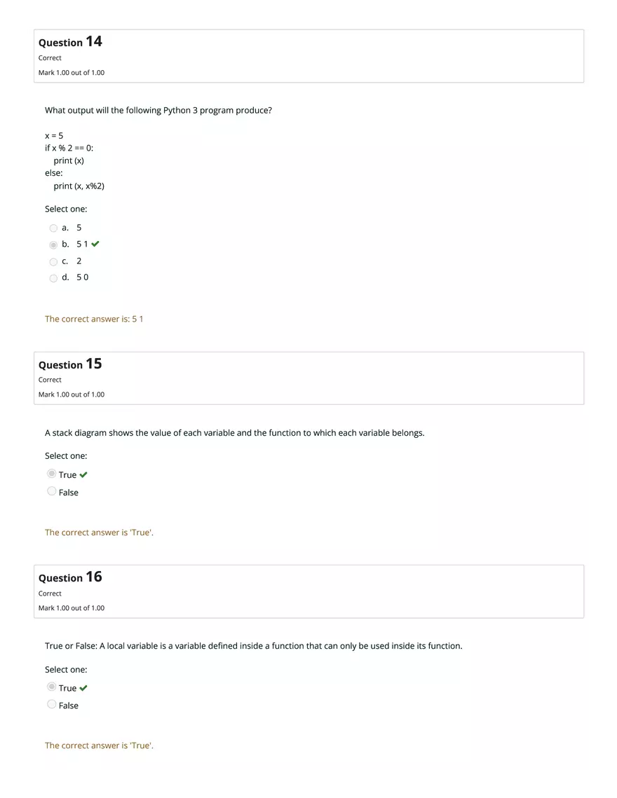 CS1101 Graded Quiz Unit 6: Attempt Review - Page 8