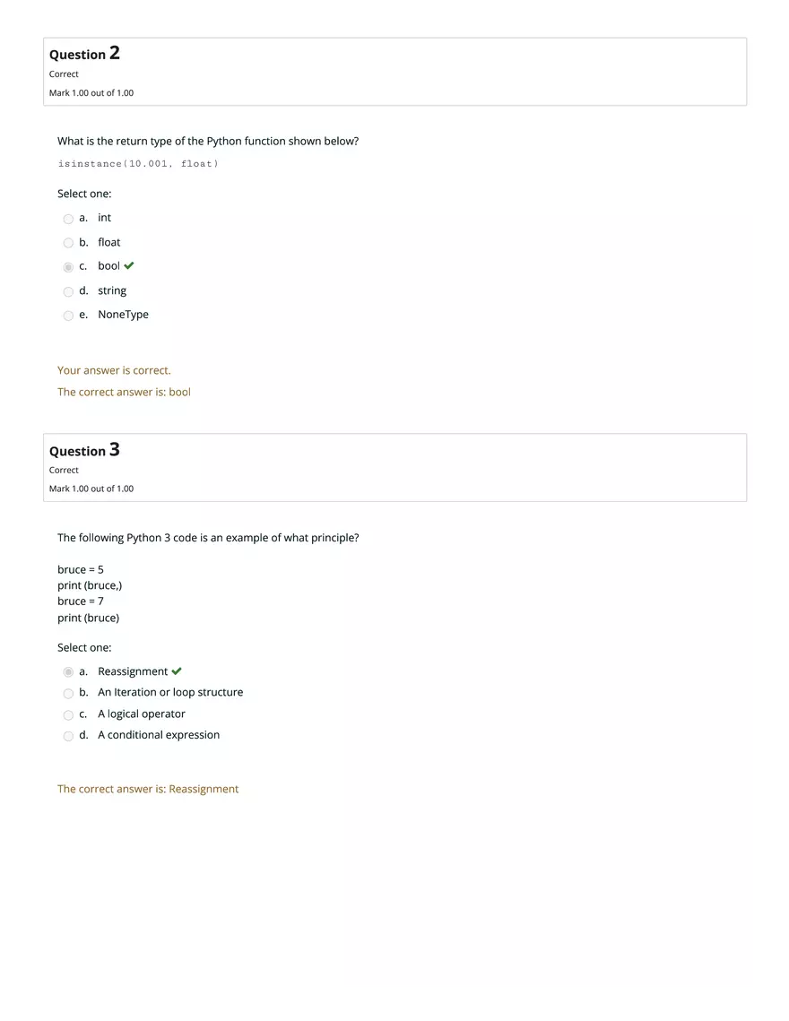 CS1101 Graded Quiz Unit 6: Attempt Review - Page 2
