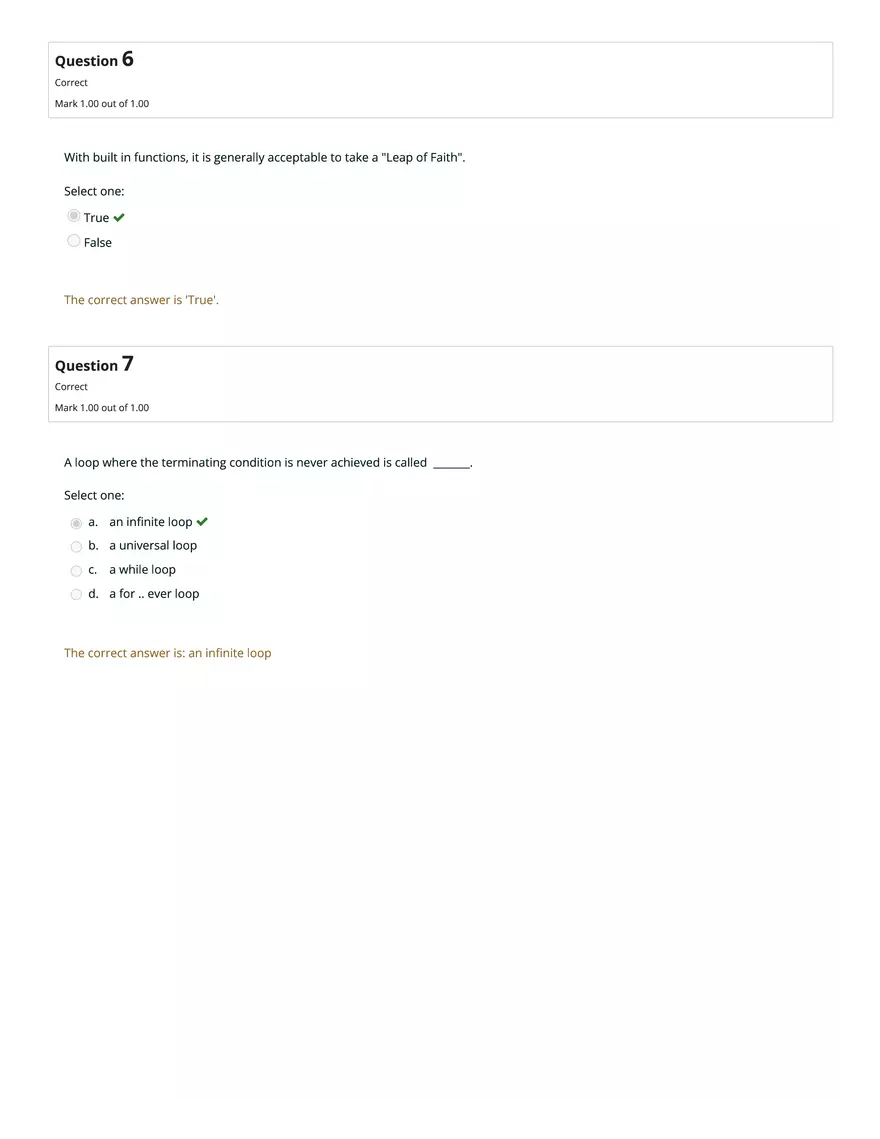 CS1101 Graded Quiz Unit 6: Attempt Review - Page 4