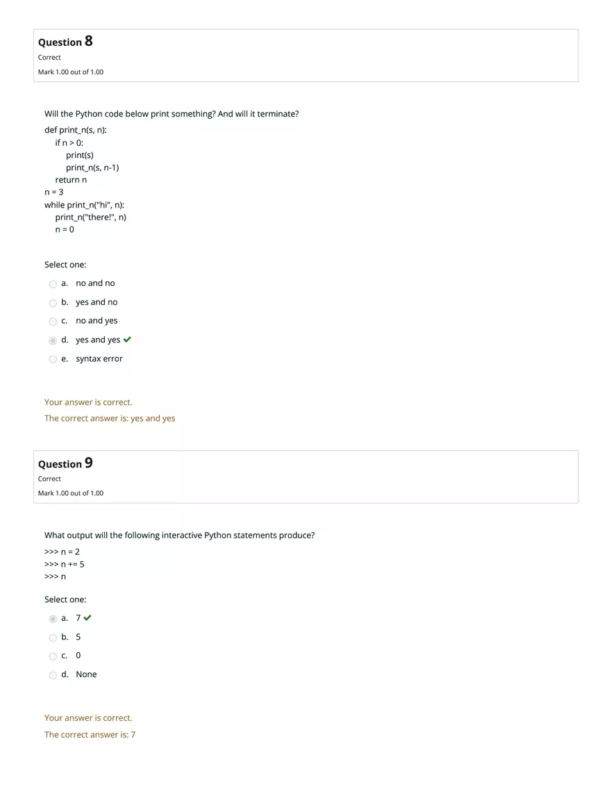 CS1101 Graded Quiz Unit 6: Attempt Review - Page 5