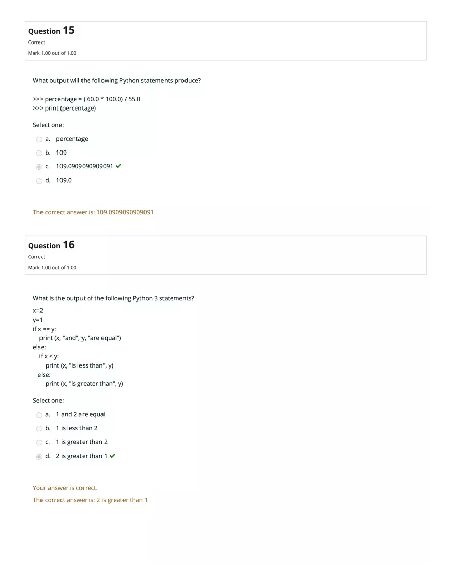 CS1101 Graded Quiz Unit 3: Attempt Review - Page 8