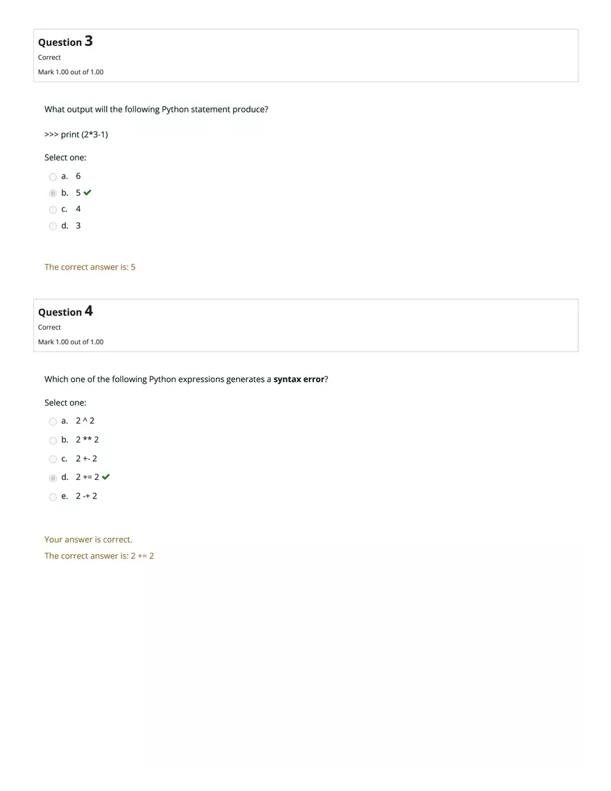 CS1101 Graded Quiz Unit 3: Attempt Review - Page 2
