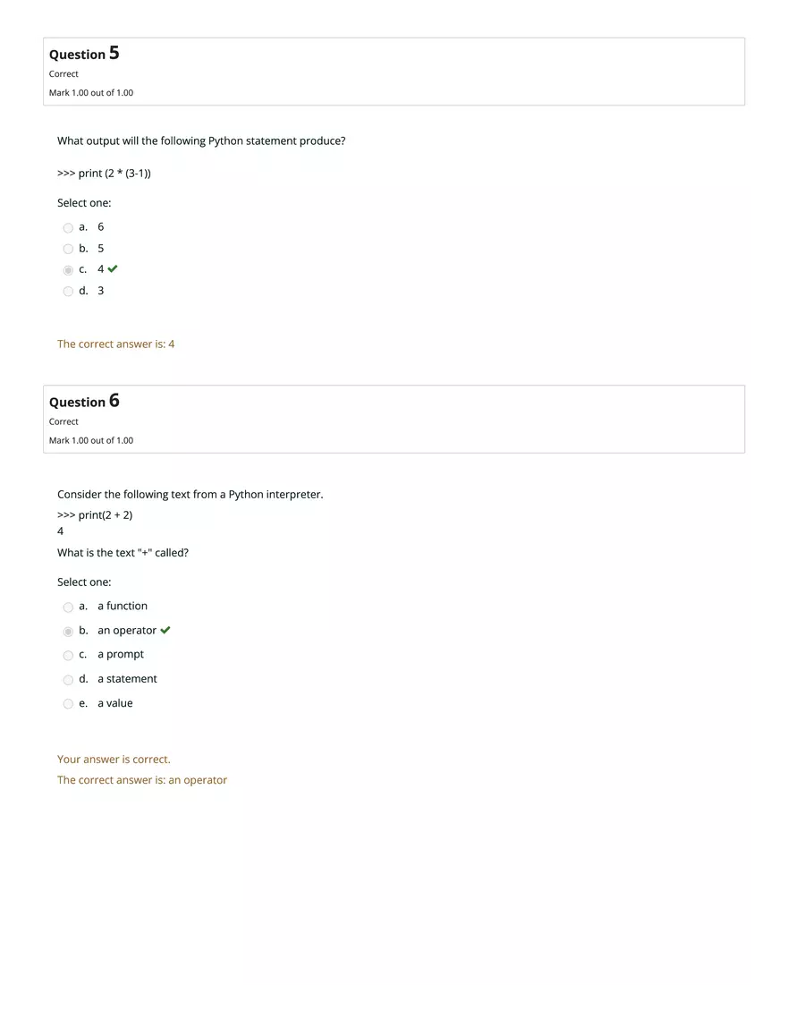 CS1101 Graded Quiz Unit 3: Attempt Review - Page 3