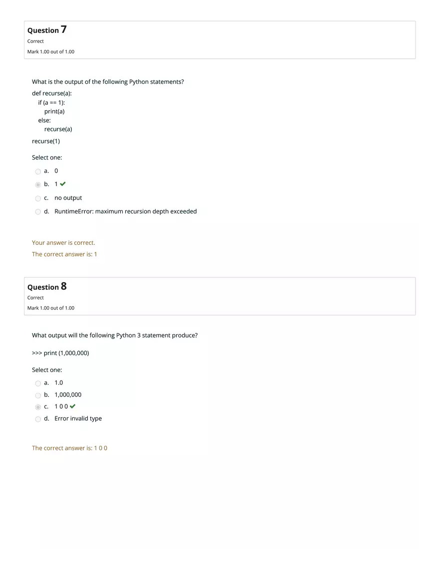 CS1101 Graded Quiz Unit 3: Attempt Review - Page 4