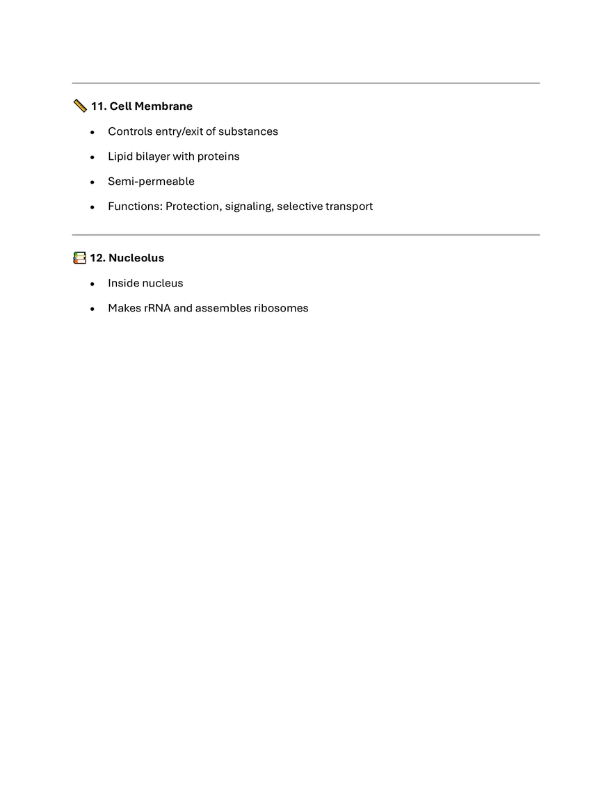 Short Summary: Cell Organelles & Their Functions - Page 3