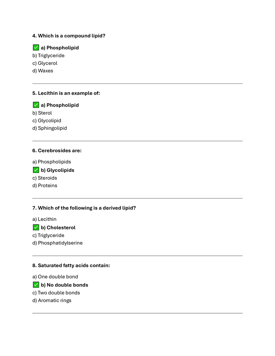 lipids Summery and MCQs. - Page 11