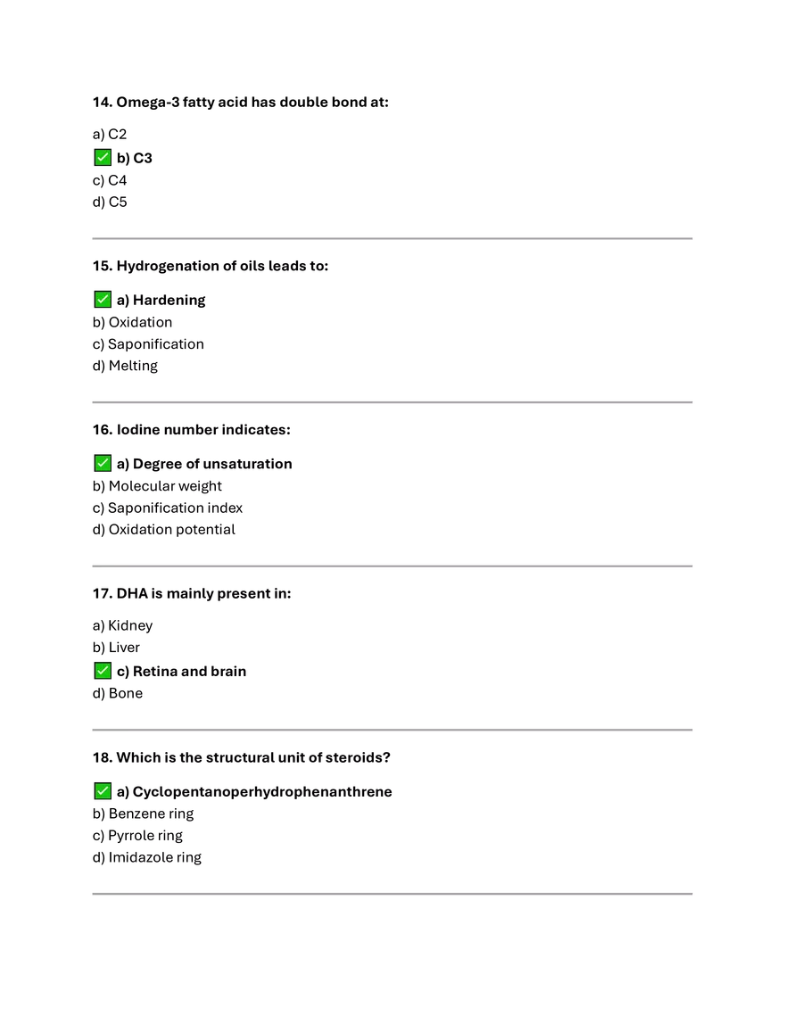 lipids Summery and MCQs. - Page 13