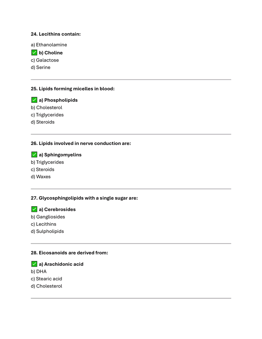 lipids Summery and MCQs. - Page 15