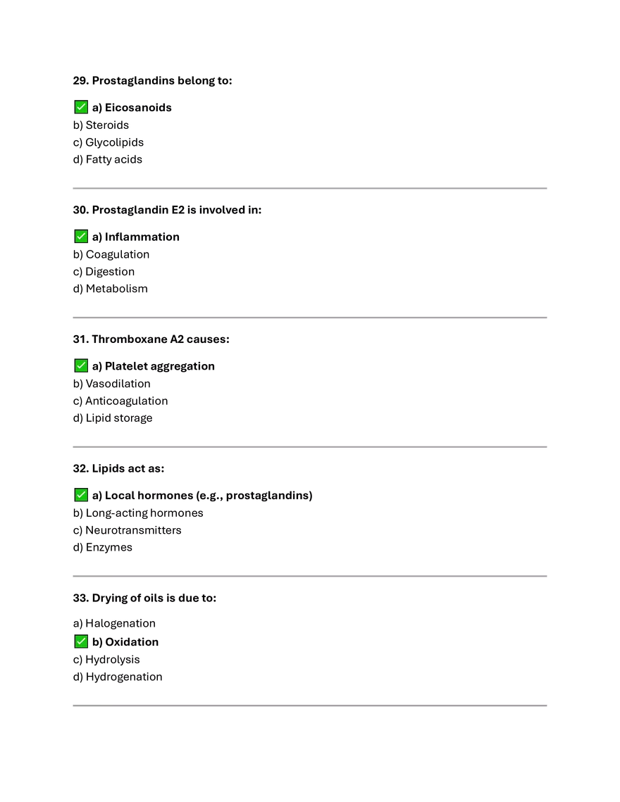 lipids Summery and MCQs. - Page 3