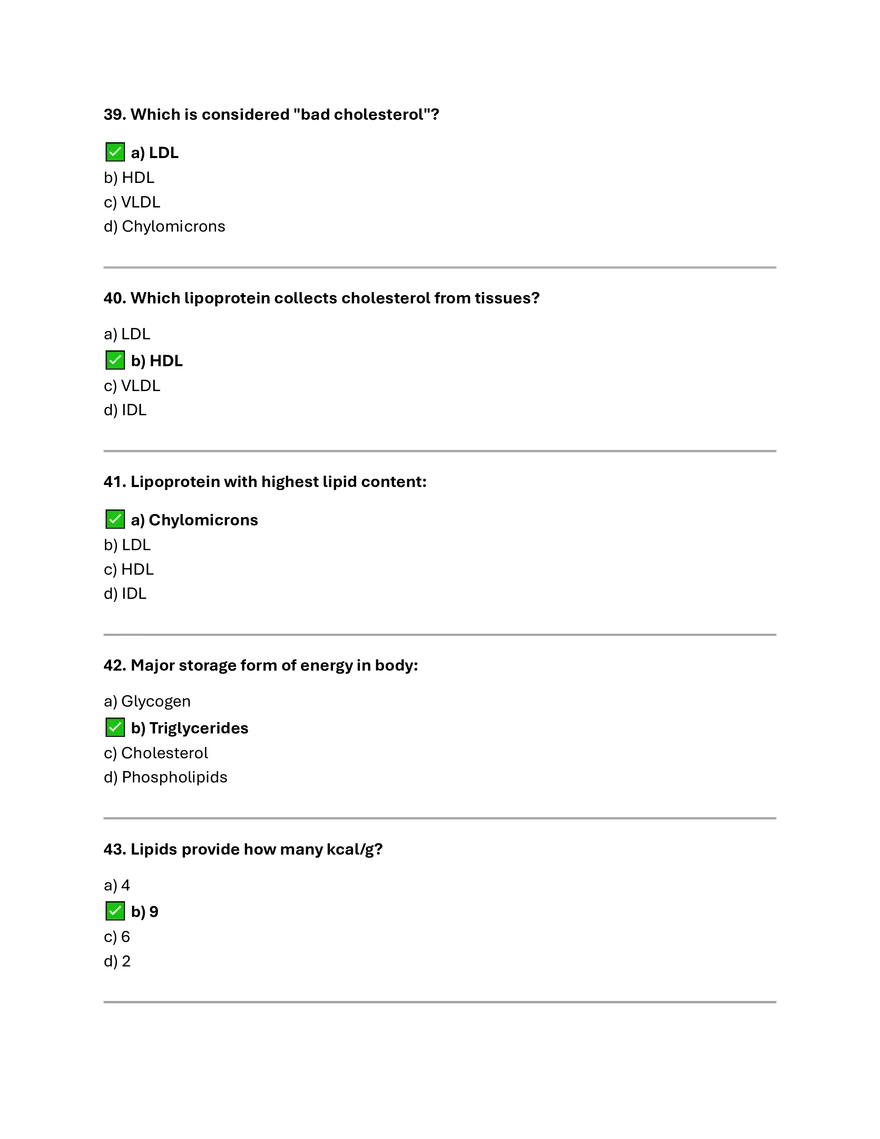 lipids Summery and MCQs. - Page 5