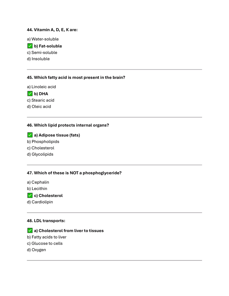 lipids Summery and MCQs. - Page 6
