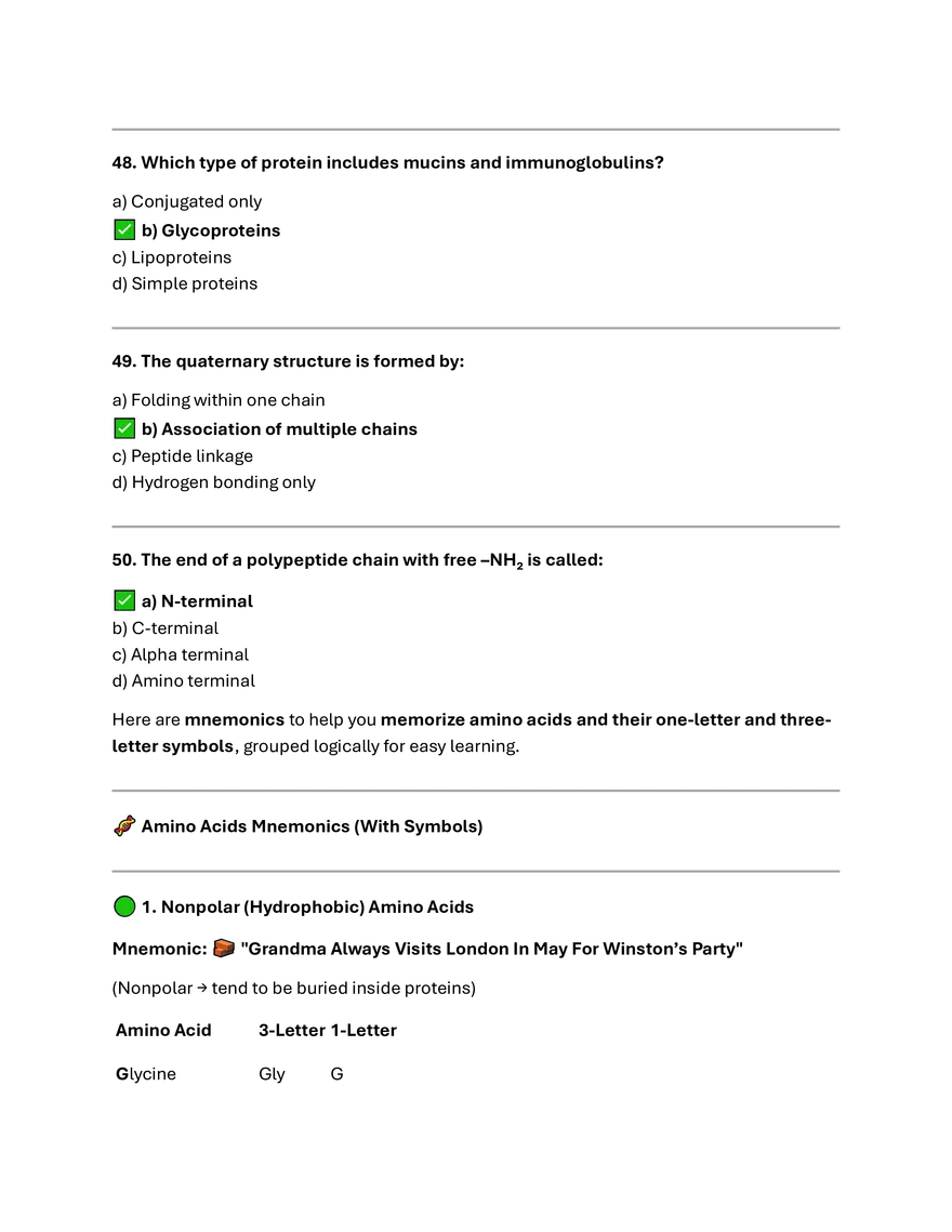 Proteins Summary & MCQs - Page 6