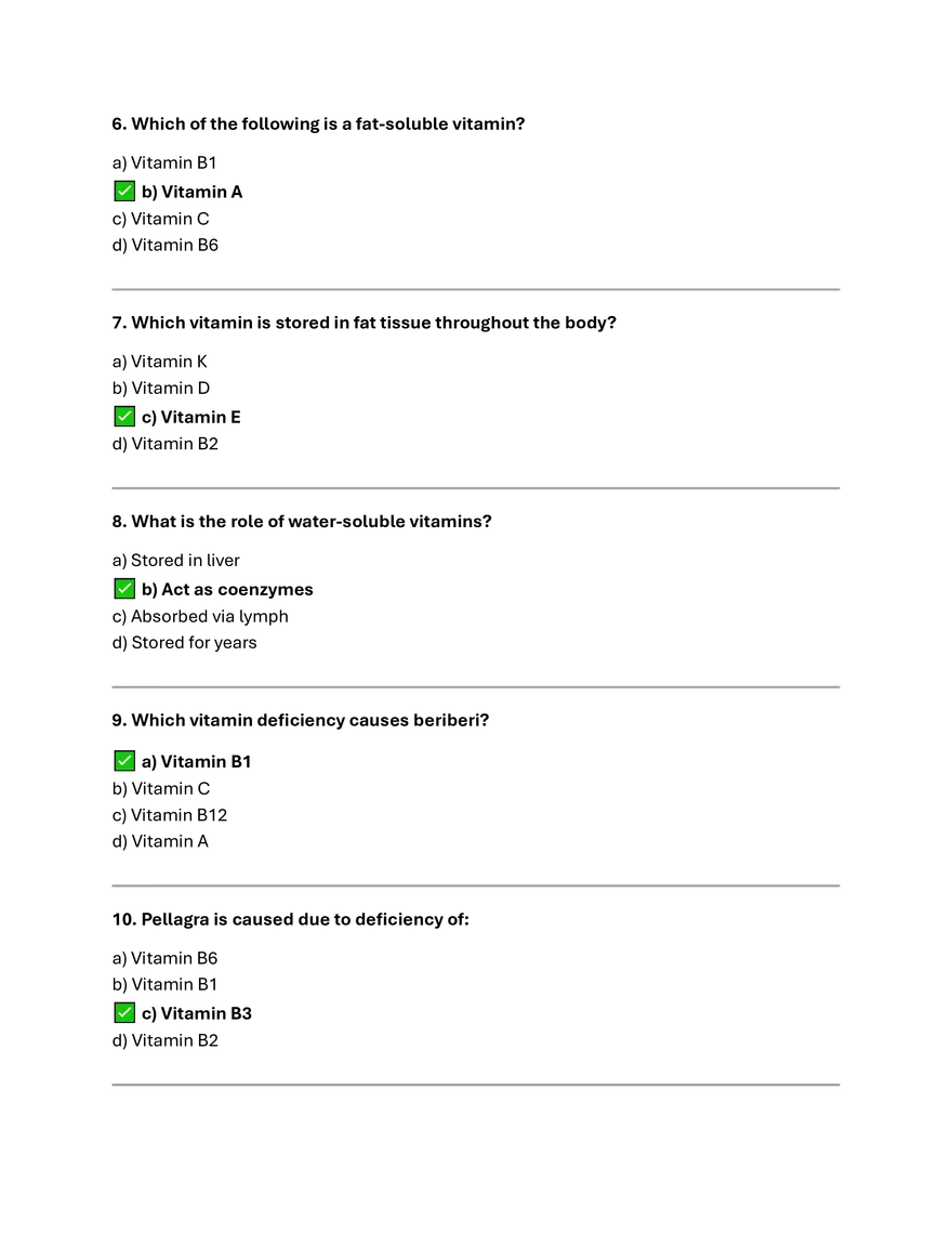 Vitamin Summary and MCQs - Page 9