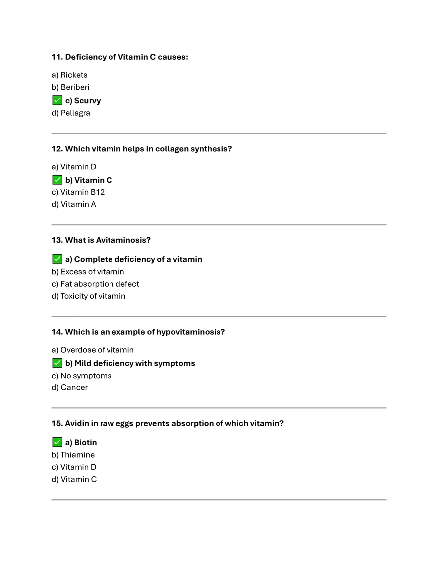 Vitamin Summary and MCQs - Page 10