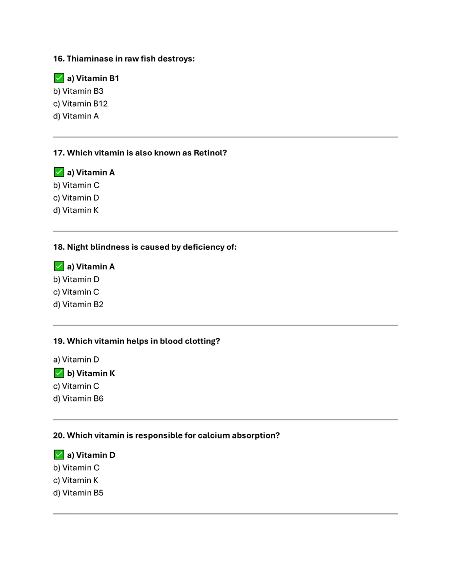 Vitamin Summary and MCQs - Page 11