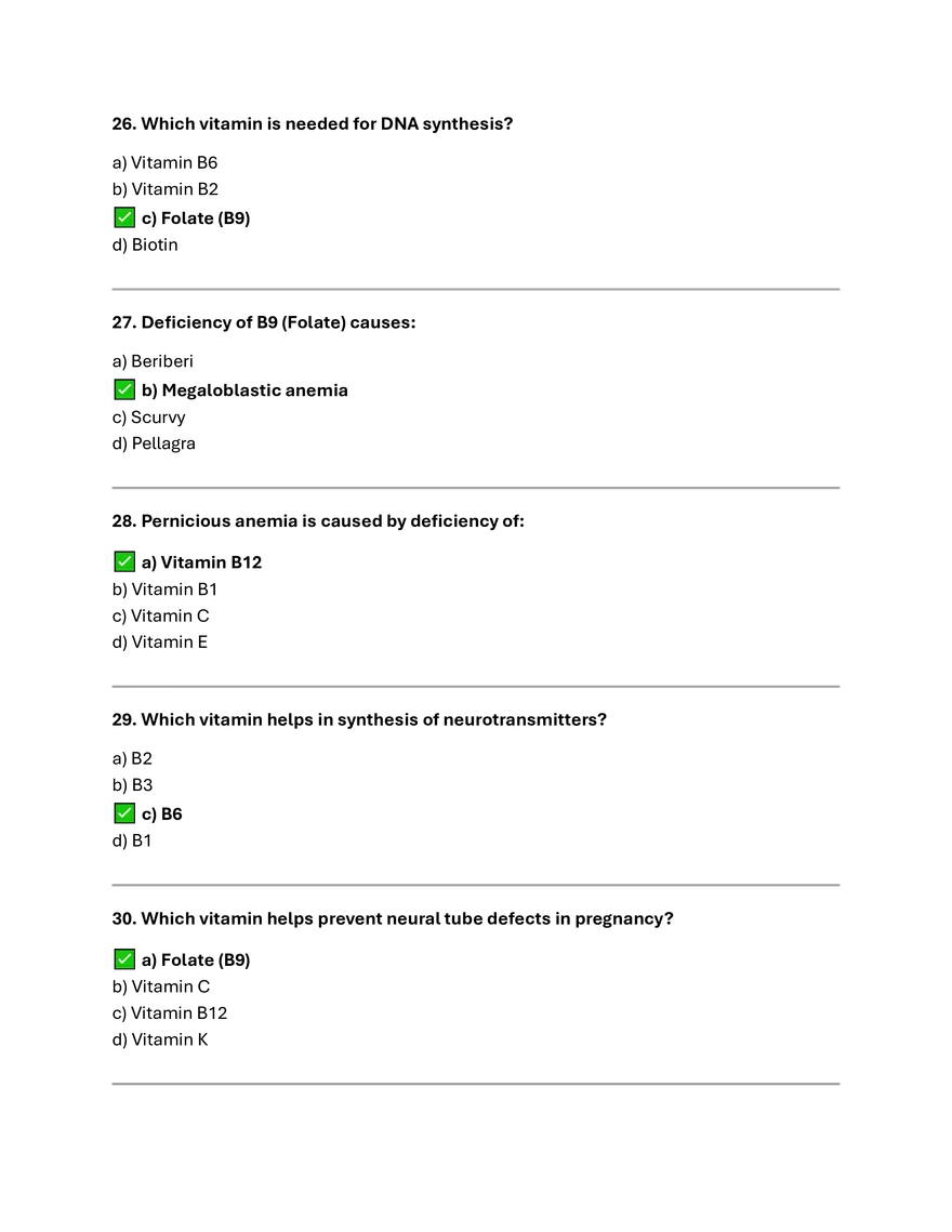 Vitamin Summary and MCQs - Page 13