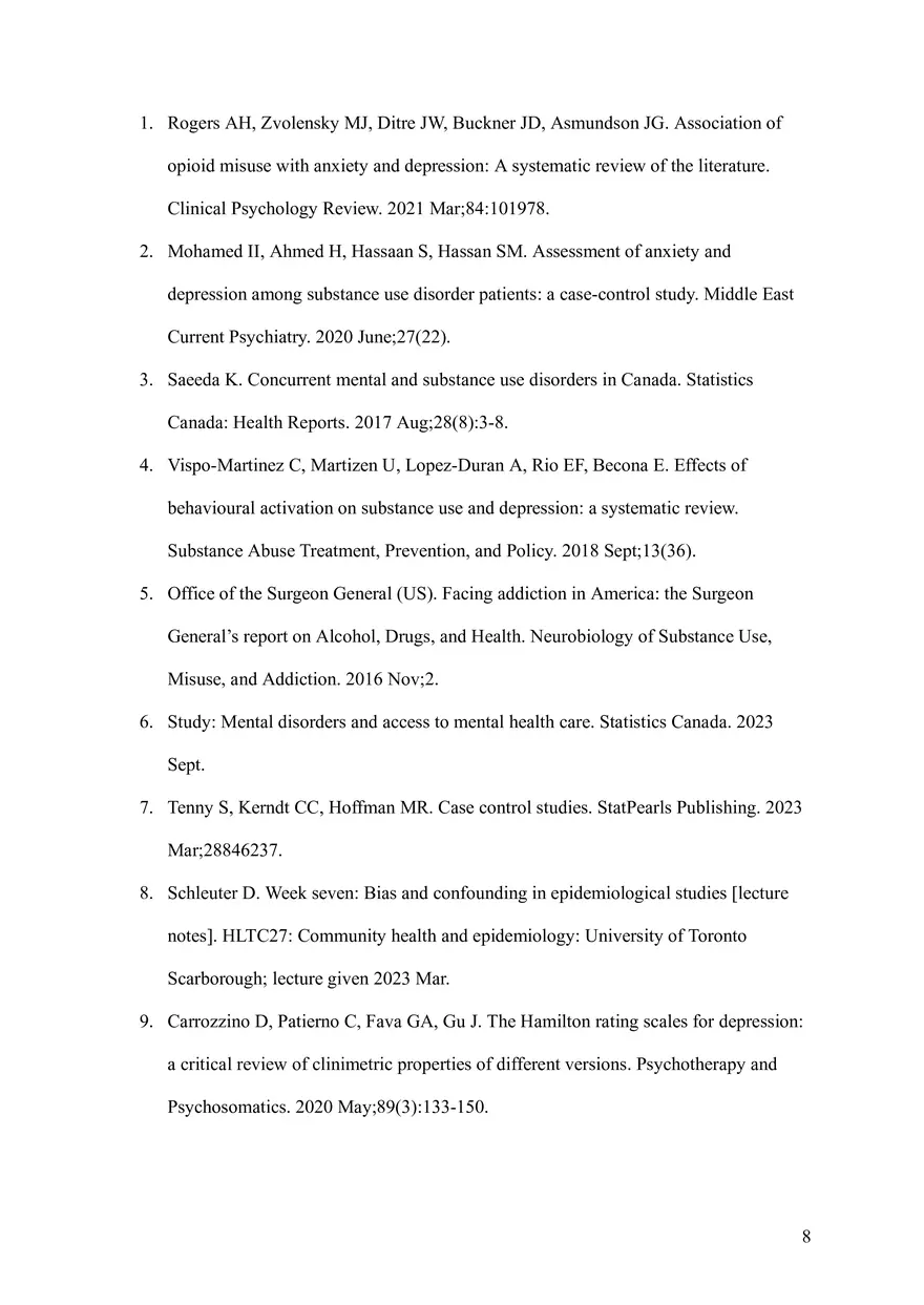 The Association Between Opioid Abuse and Depression in Young Adults - Page 8