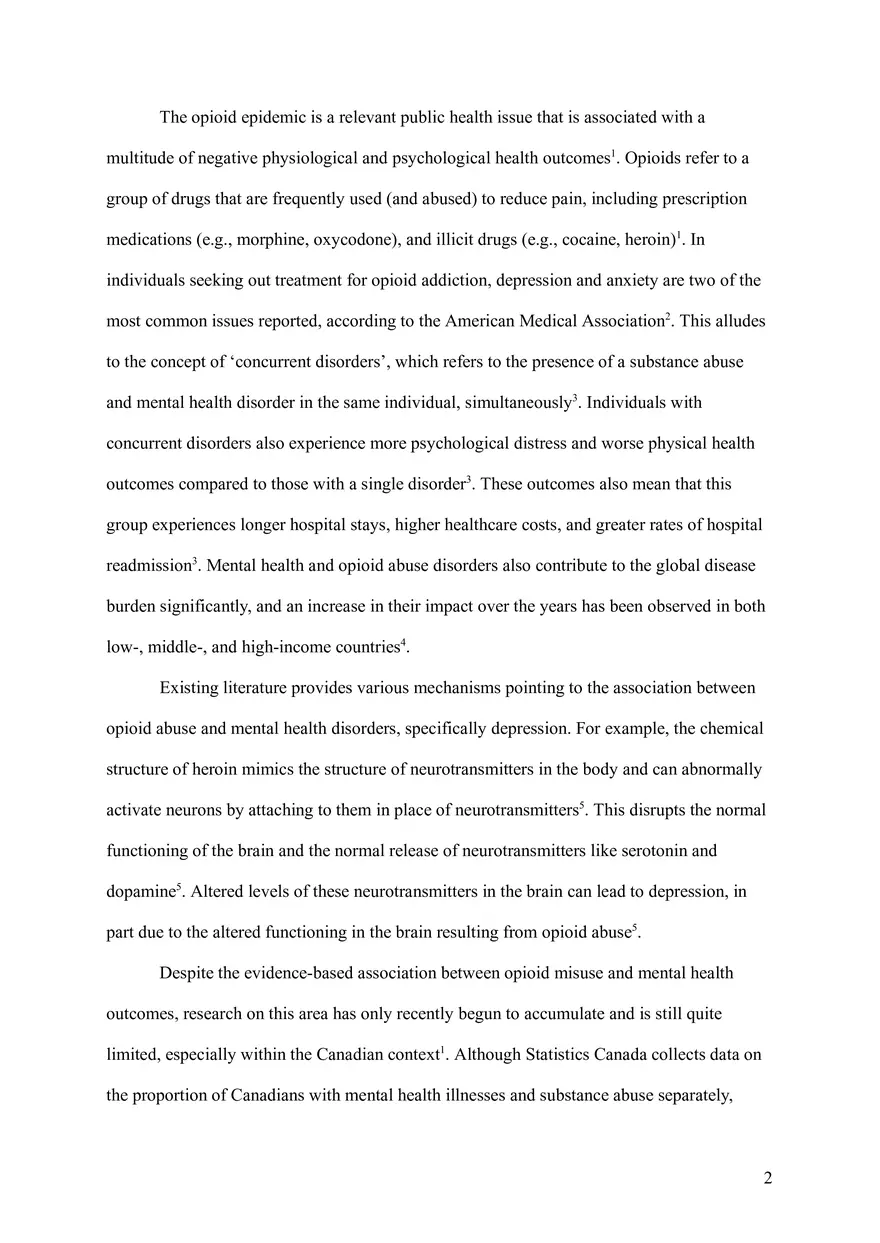 The Association Between Opioid Abuse and Depression in Young Adults - Page 2