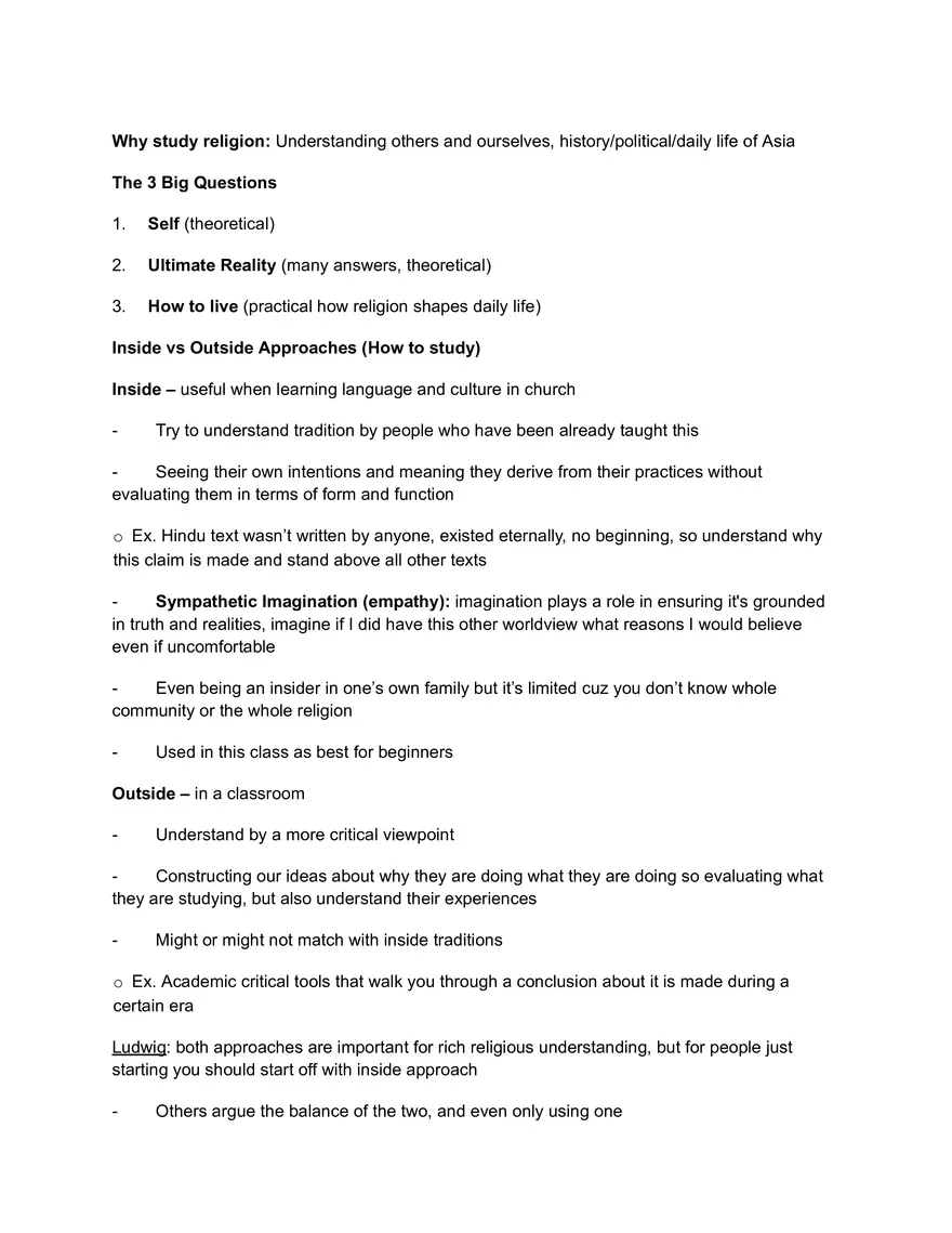 Unit 1, Lecture 1: Why and How to Study Religion - Page 1