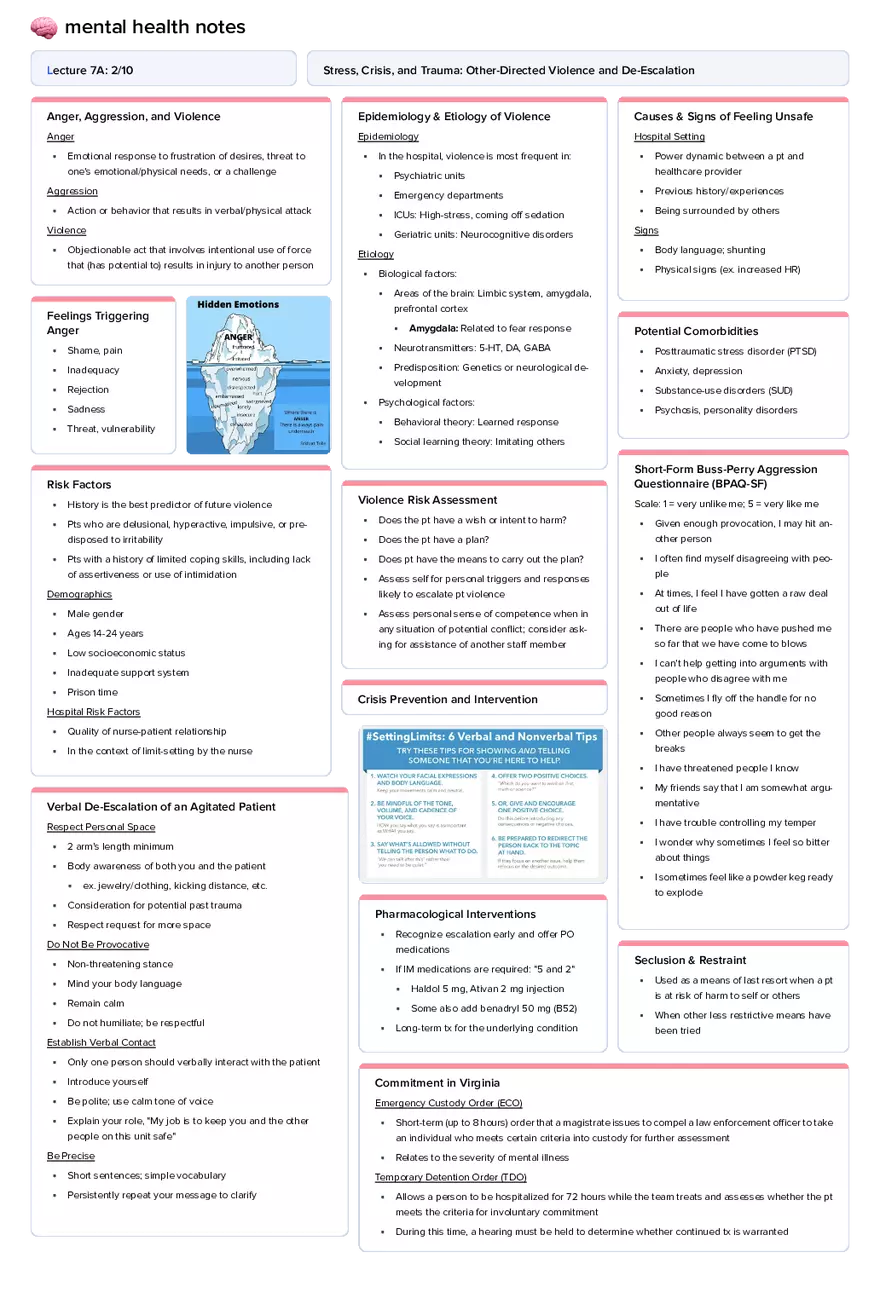 Lecture 7a: Stress, Crisis, and Trauma: Other-Directed Violence and De-Escalation - Page 1