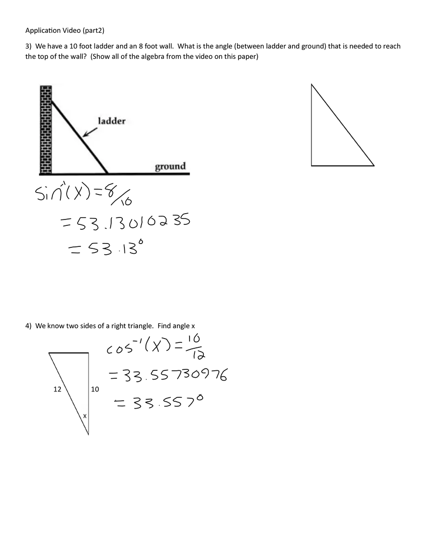 Worksheet 4A - Applications With Triangles - Page 2