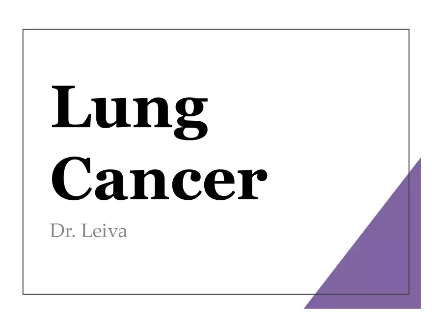 Lung Cancer Study Guide - Page 1